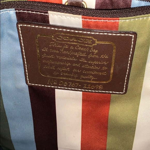 Coach Signature Brown Stripe Handbag Legacy - Picture 4 of 5